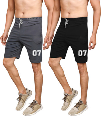 AMAZEE Solid Men Black, Grey Sports Shorts