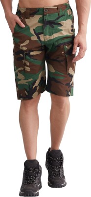 MountMiller Military Camouflage Men Multicolor Casual Shorts