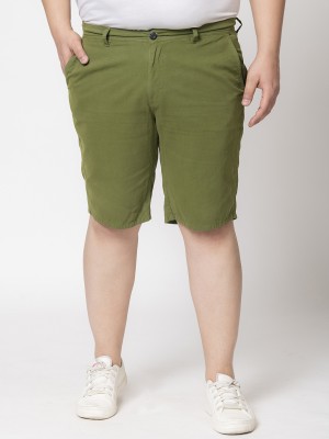 iVOC Solid Men Green Chino Shorts