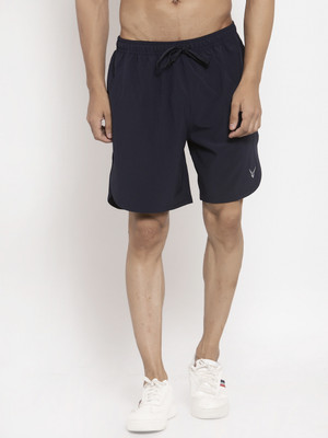 Invincible Solid Men Blue Sports Shorts