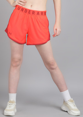 UNDER ARMOUR Solid Women Orange Sports Shorts
