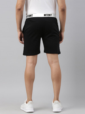 METRONAUT Solid Men Black Regular Shorts