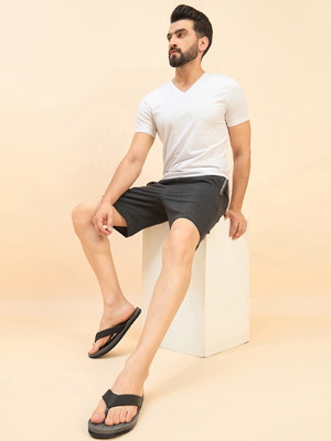 SWEET DREAMS Solid Men Dark Grey Bermuda Shorts
