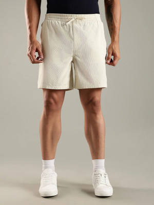 TOMMY HILFIGER Striped Men Beige Bermuda Shorts