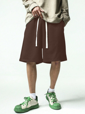 kviner Solid Men Brown Regular Shorts