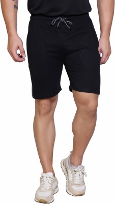 Star Fox Self Design Men Black Casual Shorts