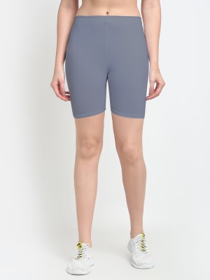 Bamboo Breeze Solid Women Grey Cycling Shorts