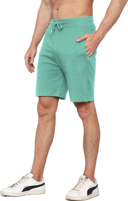 DBees Solid Men Light Green Basic Shorts