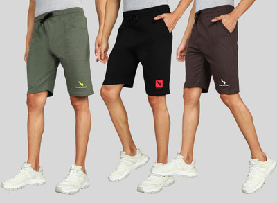 GYRFALCON Printed Men Green, Black, Brown Regular Shorts