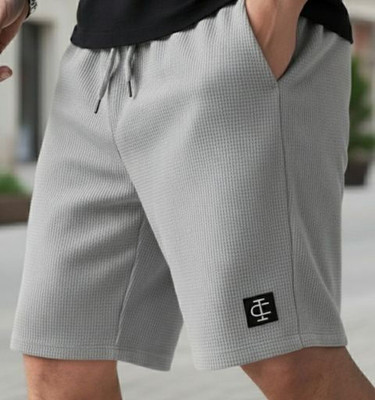 INDICLUB Self Design Men Dark Grey Casual Shorts