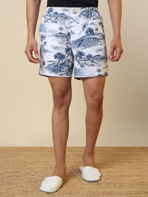 SLEEPZ BY RAYMOND Printed Men White Boxer Shorts