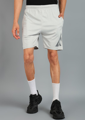 Adrenex Solid Men Grey Running Shorts