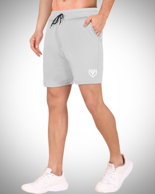 Yazole Solid Men Grey Sports Shorts