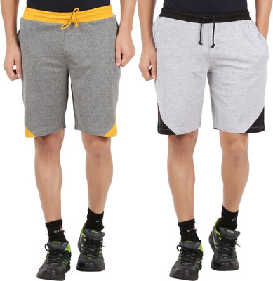 Trendolo Color Block Men Grey, Dark Grey Basic Shorts