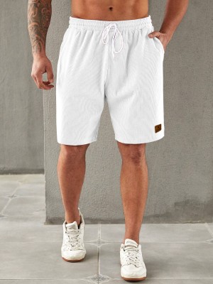 Rajovati Solid Men White Casual Shorts