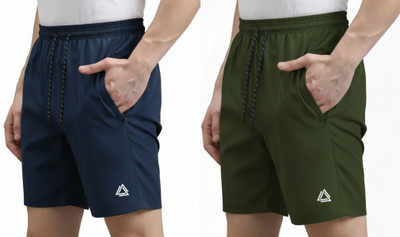 AsRx Printed Men Black, Green Regular Shorts