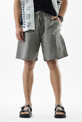 Snitch Solid Men Grey Casual Shorts