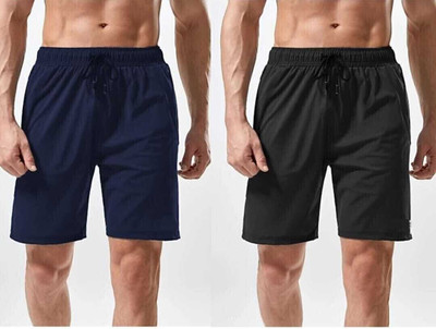 Newapparels Solid Men Black, Blue Casual Shorts