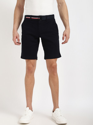 TOMMY HILFIGER Solid Men Black Casual Shorts