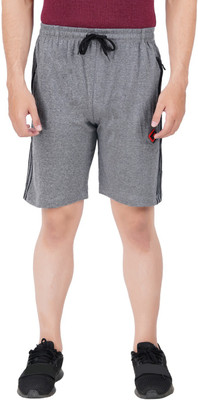 FEEL TRACK Solid Men Grey Basic Shorts