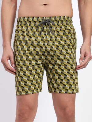 TT Printed Men Dark Green Basic Shorts