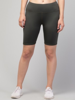 DRAXSTAR Solid Women Grey Sports Shorts