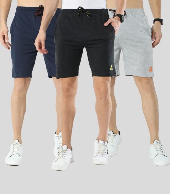 ARDEUR Solid Men Blue, Dark Grey, Grey Casual Shorts