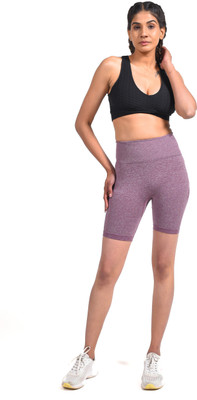GymSquad Solid Women Red Sports Shorts