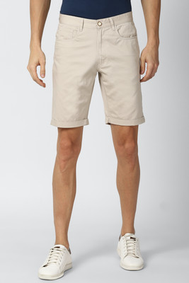 PETER ENGLAND Solid Men Beige Regular Shorts