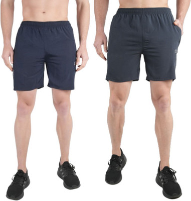 KWINGS Solid Men Dark Blue, Dark Grey Sports Shorts