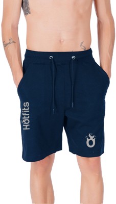 HOTFITS Solid, Printed Men Blue Basic Shorts