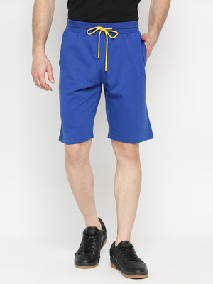 UnderJeans by Spykar Solid Men Blue Sports Shorts