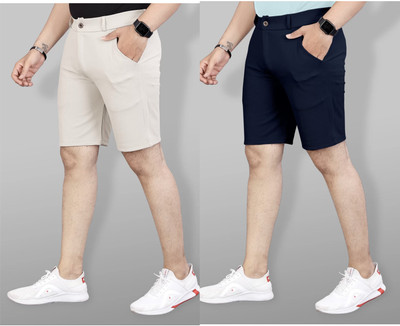 KENDORE Solid Men Black, Beige Regular Shorts