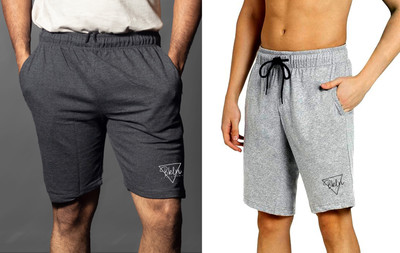 Moda Rapido Solid Men Silver, Grey Regular Shorts