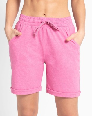 JOCKEY Solid Women Pink Sports Shorts