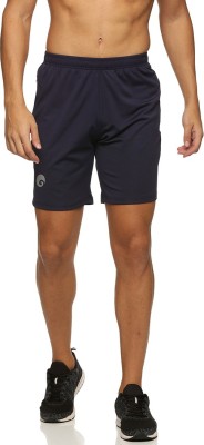 omtex Solid Men Dark Blue Sports Shorts