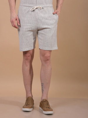 CRIMSOUNE CLUB Self Design Men Beige Regular Shorts