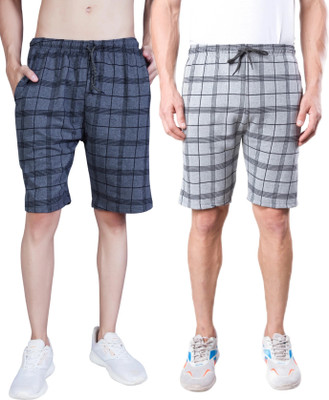 WILD CAMO Checkered Men Multicolor Casual Shorts