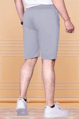ZEEMBOOLI Solid Men Grey Sports Shorts