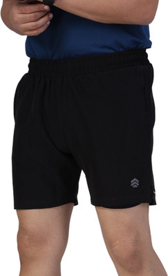 Ruggd Indian Solid Men Black Running Shorts