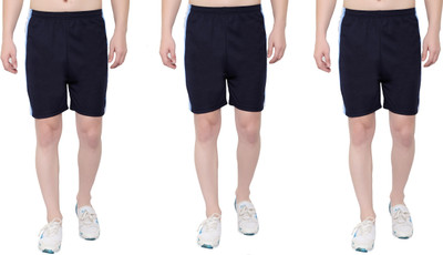 HouseOfCommon Striped Men Dark Blue, Dark Blue, Dark Blue Sports Shorts