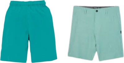 Omdk Solid Men Green, Green Sports Shorts