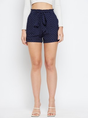 BRINNS Solid Women Dark Blue Regular Shorts