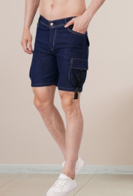 METRONAUT Solid Men Denim Dark Blue Denim Shorts