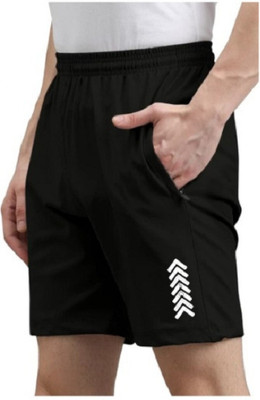 MAANU Printed Men Black Sports Shorts