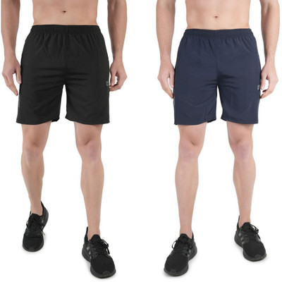 KWINGS Solid Men Black, Dark Blue Sports Shorts