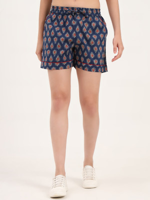 Divena Printed Women Dark Blue Regular Shorts