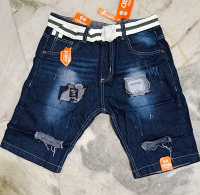 Joshua jenny Distressed Men Denim Blue Denim Shorts