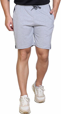 HouseOfCommon Self Design Men Grey Regular Shorts