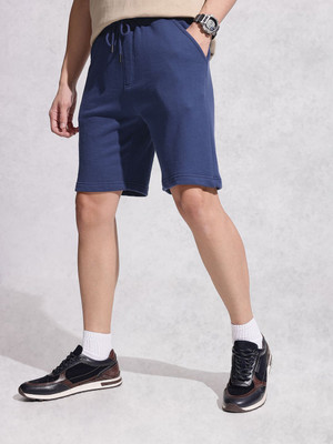 WROGN Solid Men Blue Regular Shorts
